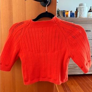 Free People Vibrant Red Crew Neck crop Top medium